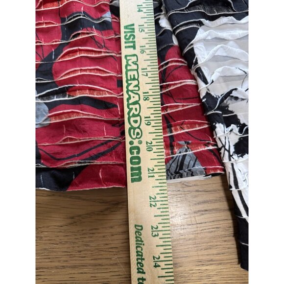 Joseph Ribkoff Colorful Floral Full Zip Jacket Sweater Pleated Ruffles Size 10 - Picture 4 of 10